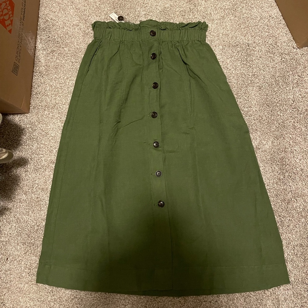 NWT Madewell Green Midi Skirt